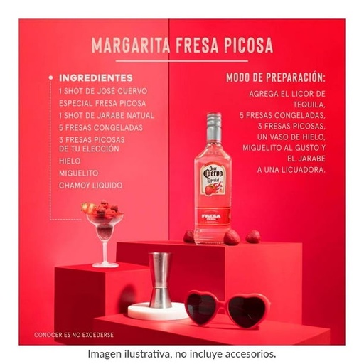 [7501035011090] Licor Nac. De Tequila. Jose Cuervo Especial Fresa Picosa 700ml